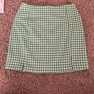 Plaid green skirt